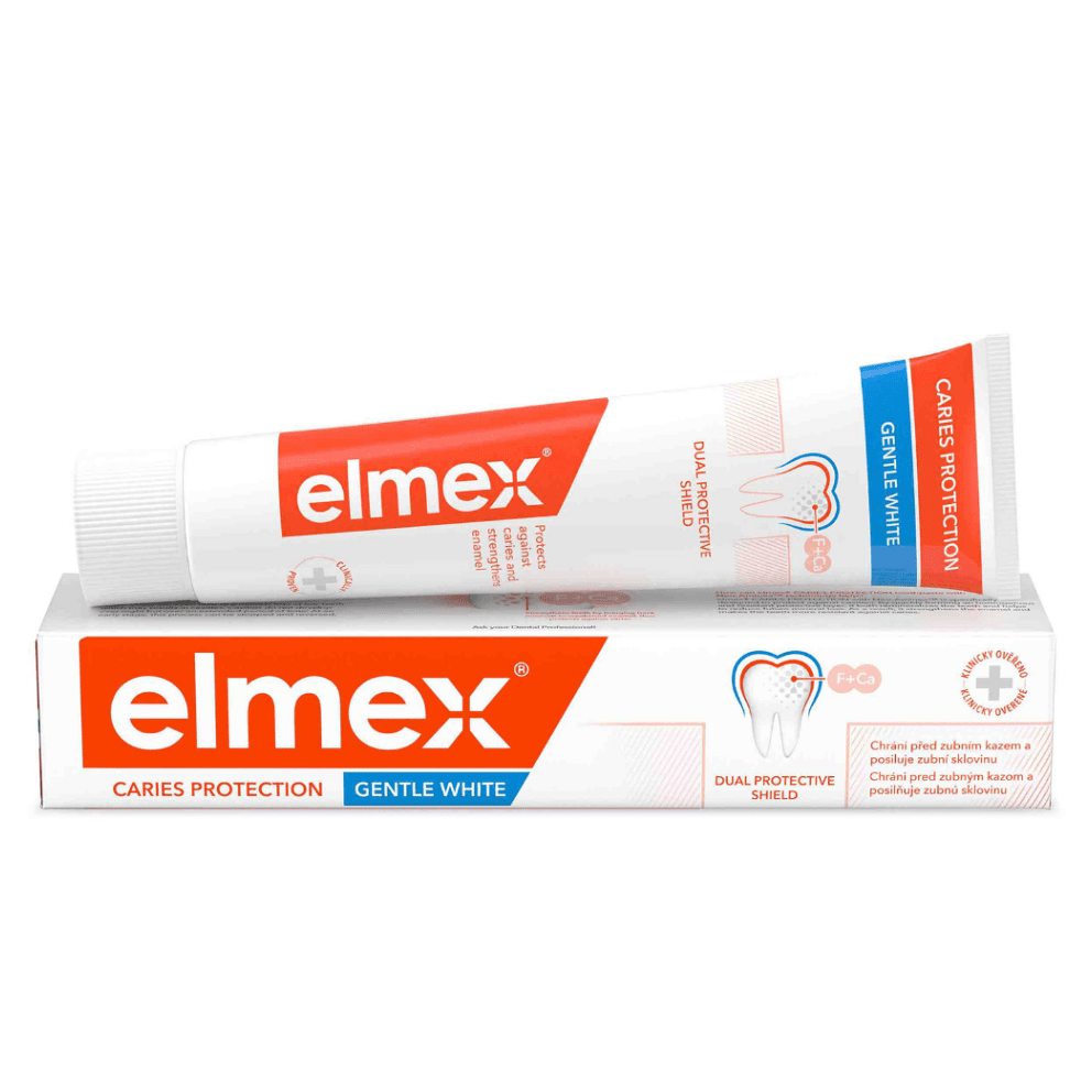 ELMEX Caries Protection Whitening Zubní pasta proti zubnímu kazu 75 ml, poškozený obal