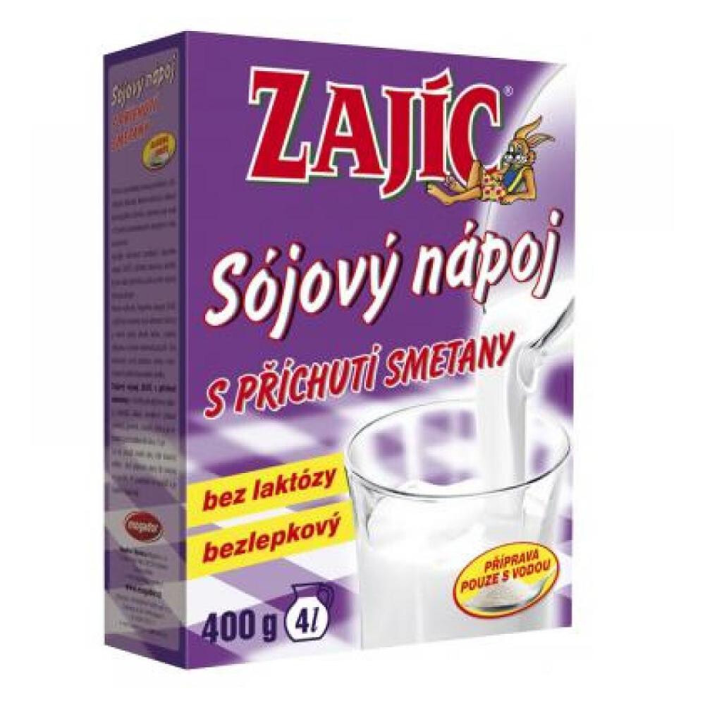 MOGADOR Sójový nápoj Zajíc s příchutí smetany v papírové krabičce 400 g, poškozený obal