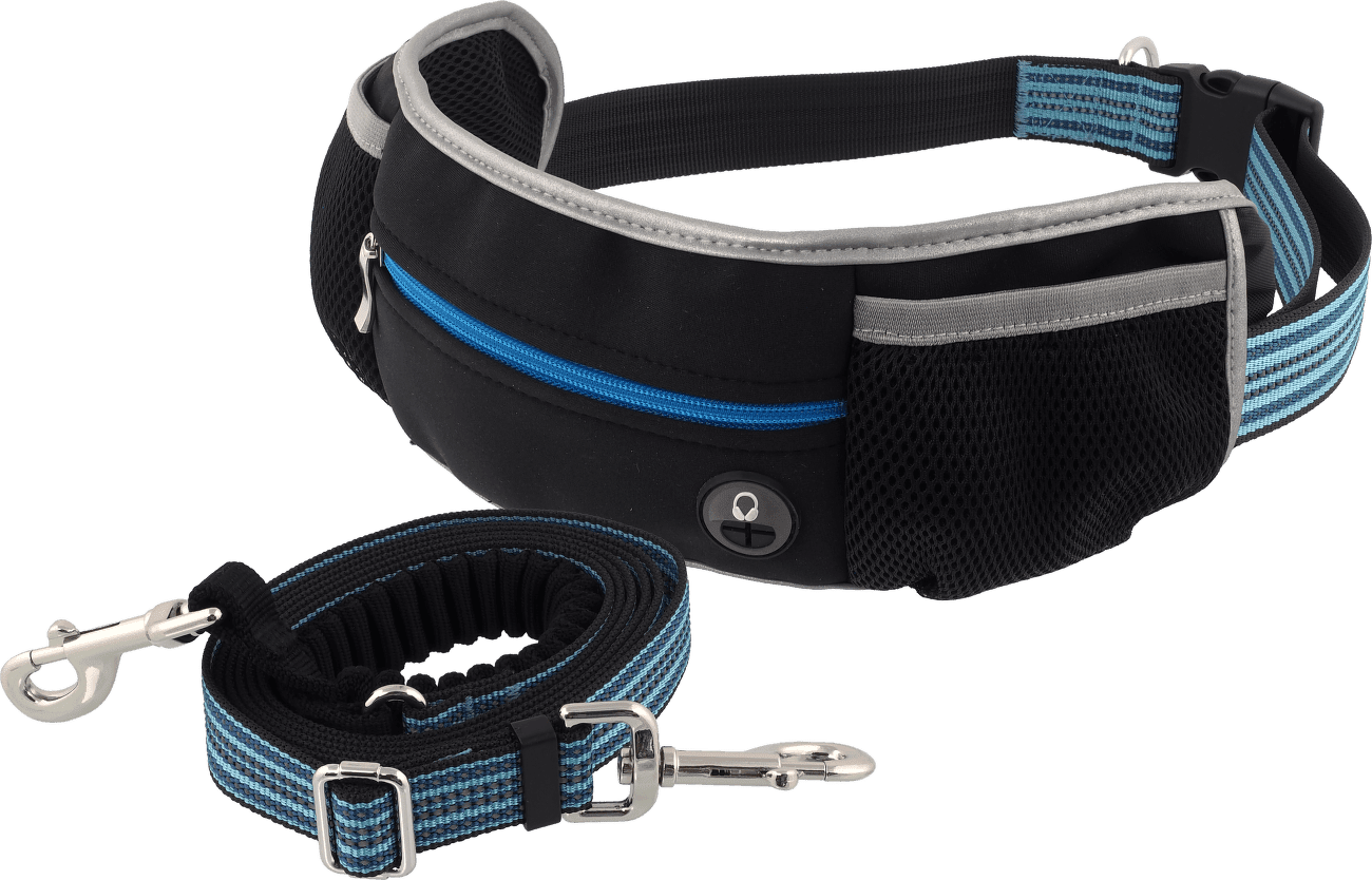 Běžečké vodítko Dog Fantasy s ledvinkou reflexní