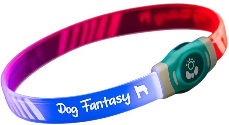 Obojek Dog Fantasy LED svítící různobarevný L 65cm