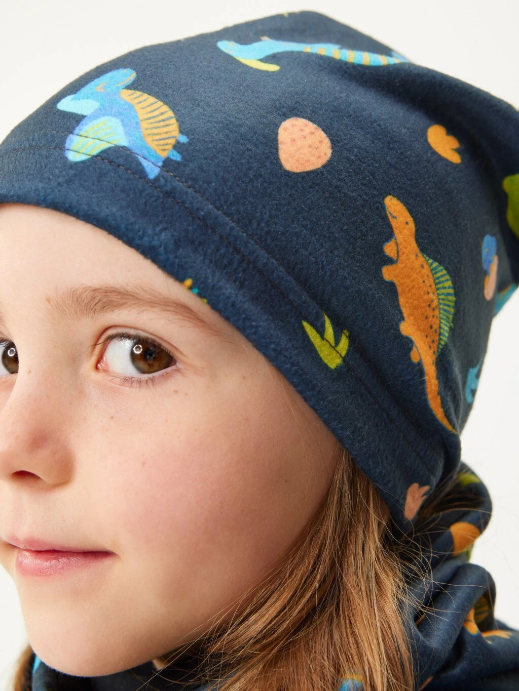 Čepice fleecová Basic, Dinosauři - vel. S ( 45-48 cm )