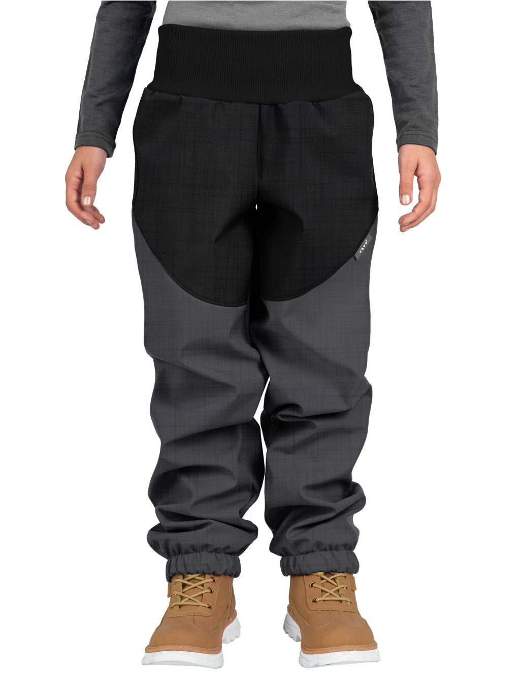 Softshellové kalhoty s beránkem Light, Šedá Žíhaná, Černí Žíhaná - vel. 116/122