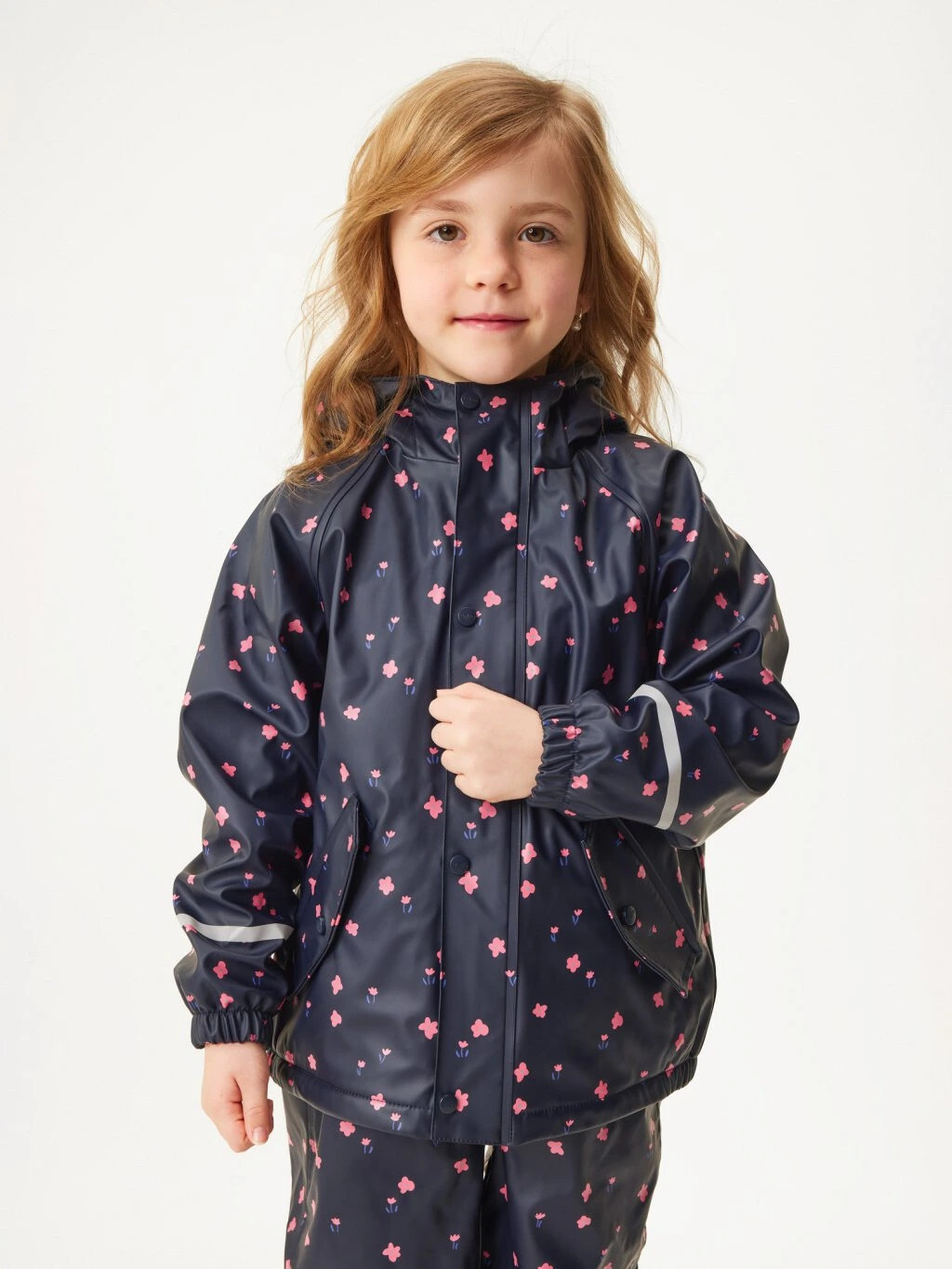 Nepromokavá bunda s fleecem, Květiny - vel. 104/110