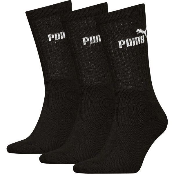 Puma ELEMENTS UNISEX CREW SOCK 3P Sada ponožek, černá, velikost 35-38
