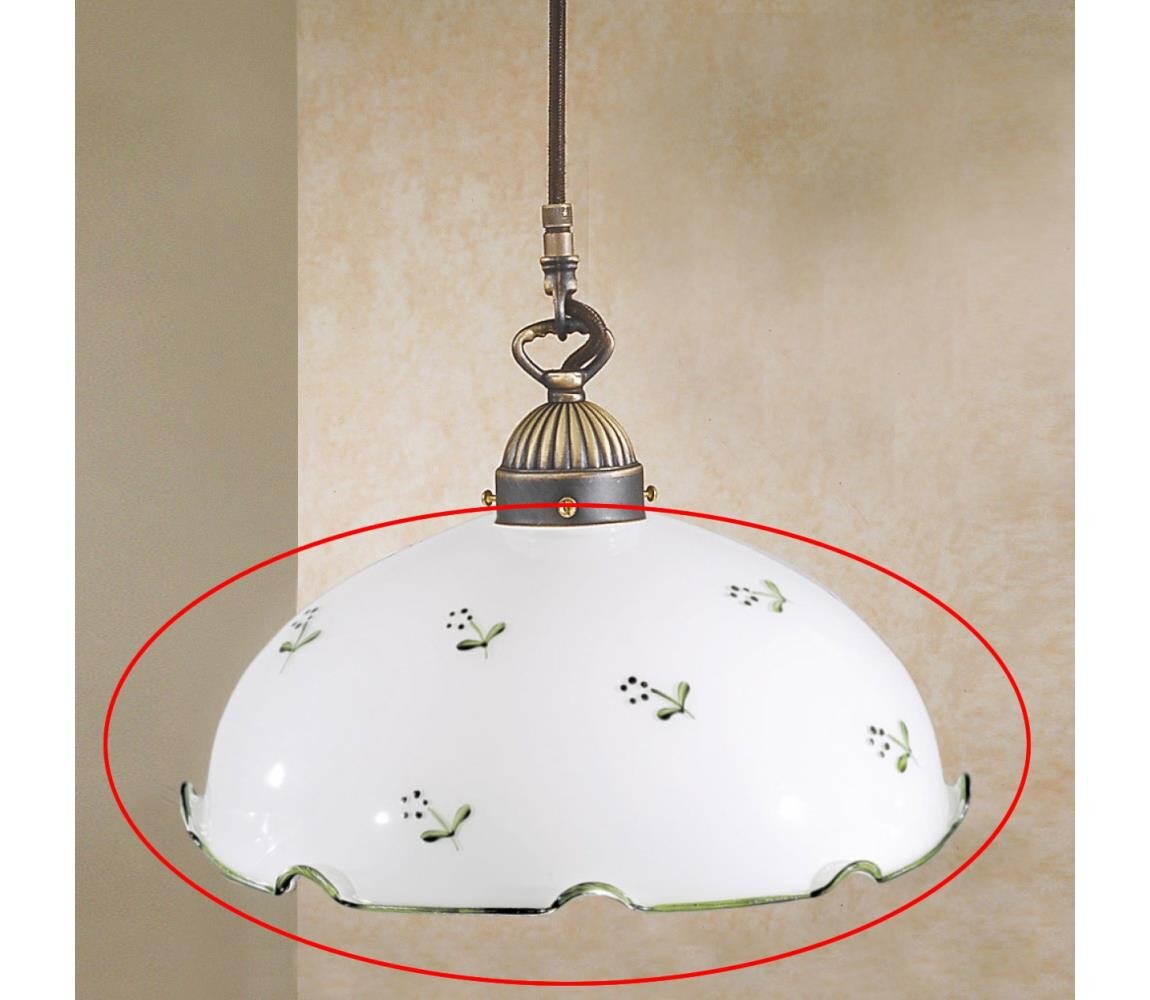 Kolarz Náhradní sklo univerzální NONNA E27 pr. 20 cm bílá/zelená 731.G21