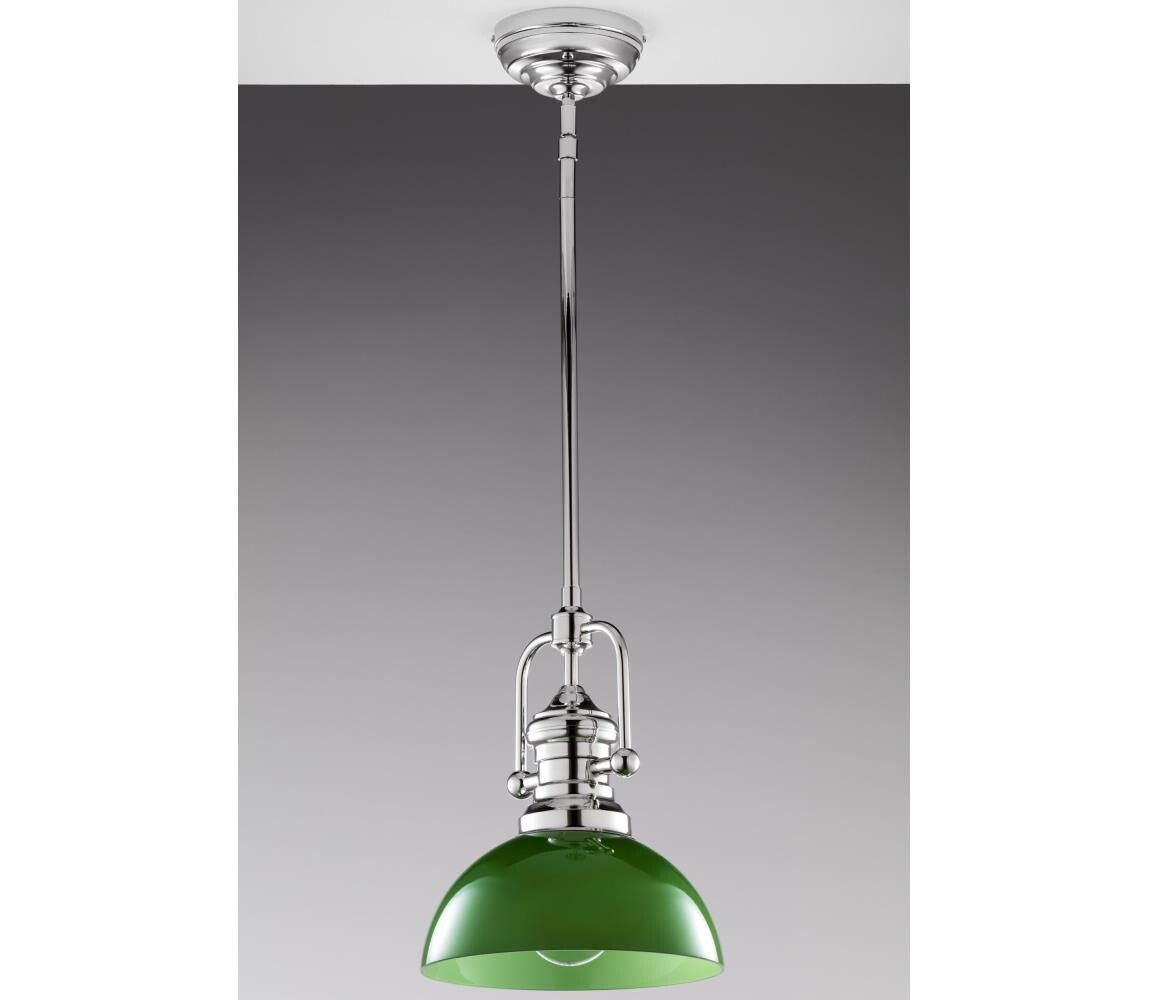 Jupiter 2071 - Lustr na tyči PLATINO 1xE27/15W/230V zelená/lesklý chrom 2071