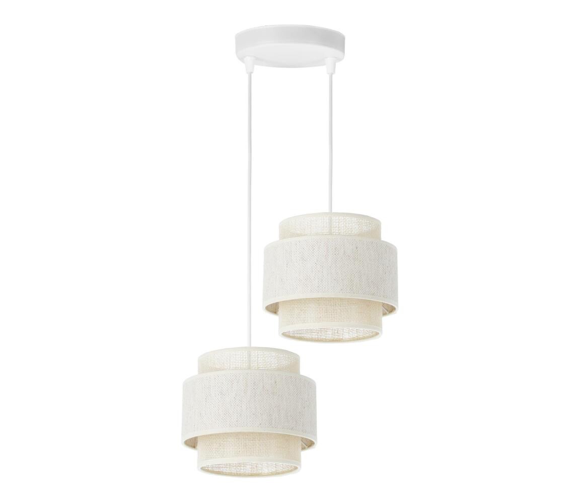 Lustr na lanku BOHO 2xE27/60W/230V krémová/juta H0170