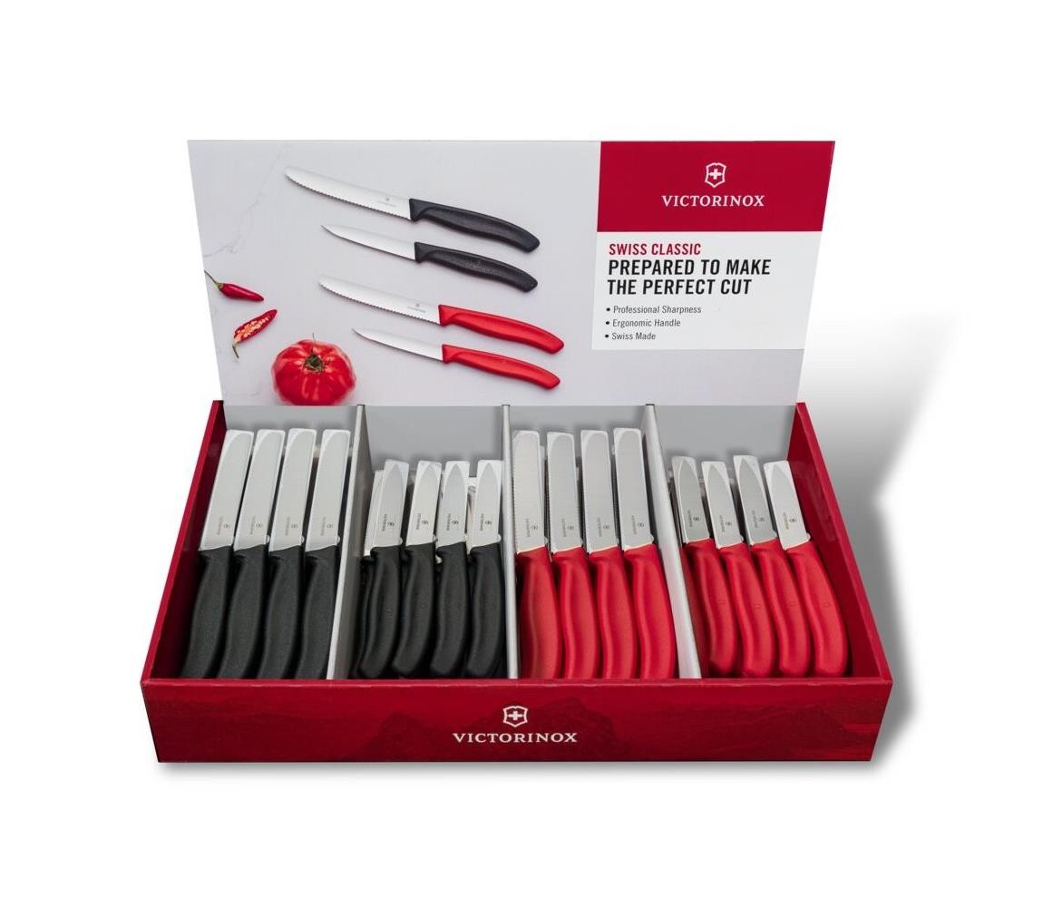 Victorinox - Sada kuchyňských nožů na zeleninu SWISS CLASSIC 80 ks černá/červená 9.7056.80C1