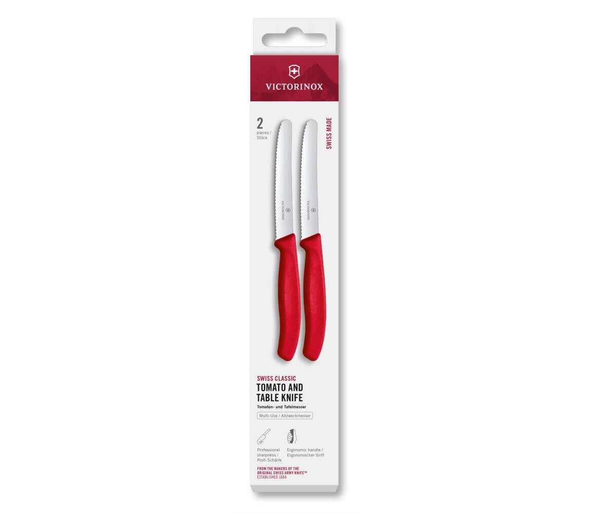 Victorinox - Sada kuchyňských nožů na zeleninu SWISS CLASSIC 11 cm 2 ks červená 6.7831.2C1