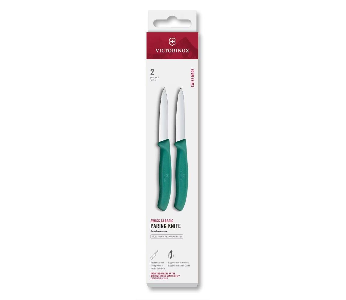 Victorinox - Sada kuchyňských nožů na zeleninu SWISS CLASSIC 8 cm 2 ks tyrkysová 6.7604.2C1