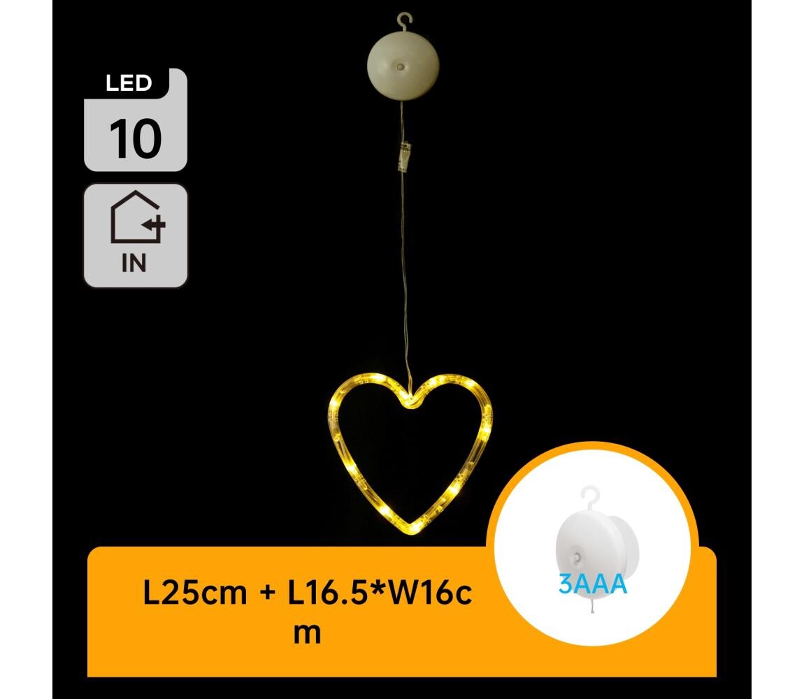 B.V.  - LED Vánoční dekorace 10xLED/3xAAA srdce 16 cm B10303K5Y