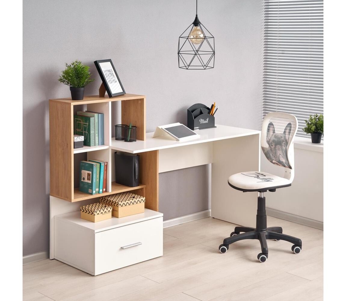 Halmar Psací stůl GORA dub/bílá V-UA-GROSSO-D.ZŁOTY/BIAŁY