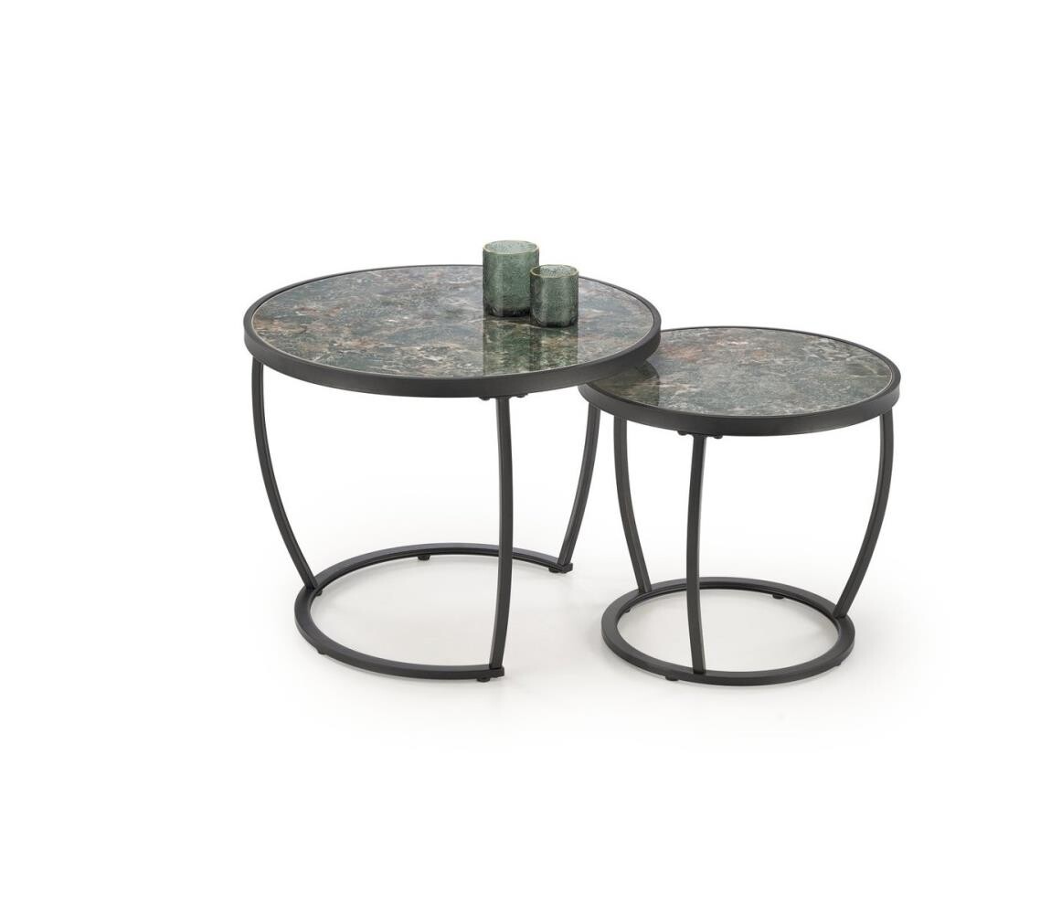 Halmar Sada 2x Konferenční stolek AURORO zelená/antracit V-CH-INES-LAW-ZIELONY