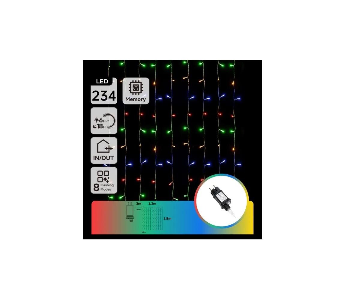 B.V.  - LED RGBY Venkovní vánoční řetěz 234xLED/3,6W/230V 1,2x1,8m IP44 B10303ABHR