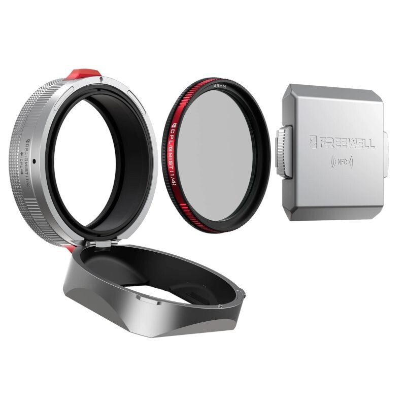FREEWELL sada clona + filtr CPL/Mist 1/4 49 mm + krytka pro Fujifilm X100-série stříbrná