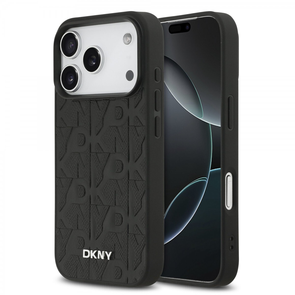 Zadní kryt DKNY PU Leather Grid Pattern Magsafe pro iPhone 17 Pro Black