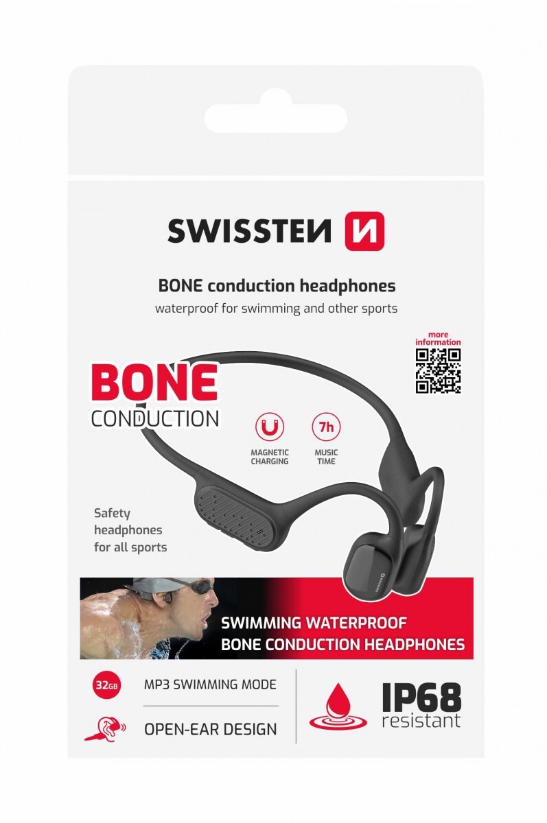 Bezdrátová sluchátka Swissten Bluetooth na plavání Bone Conduction