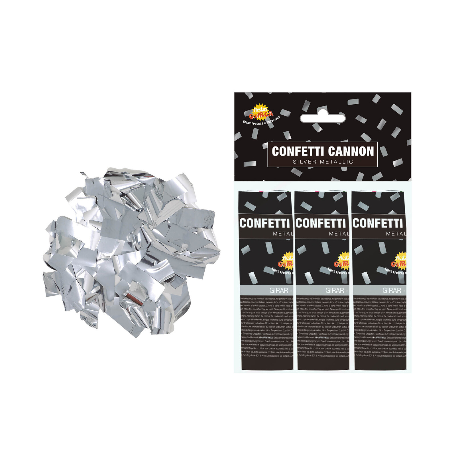 Konfety vystřelovací 10,5 cm stříbrné 3 ks Albi