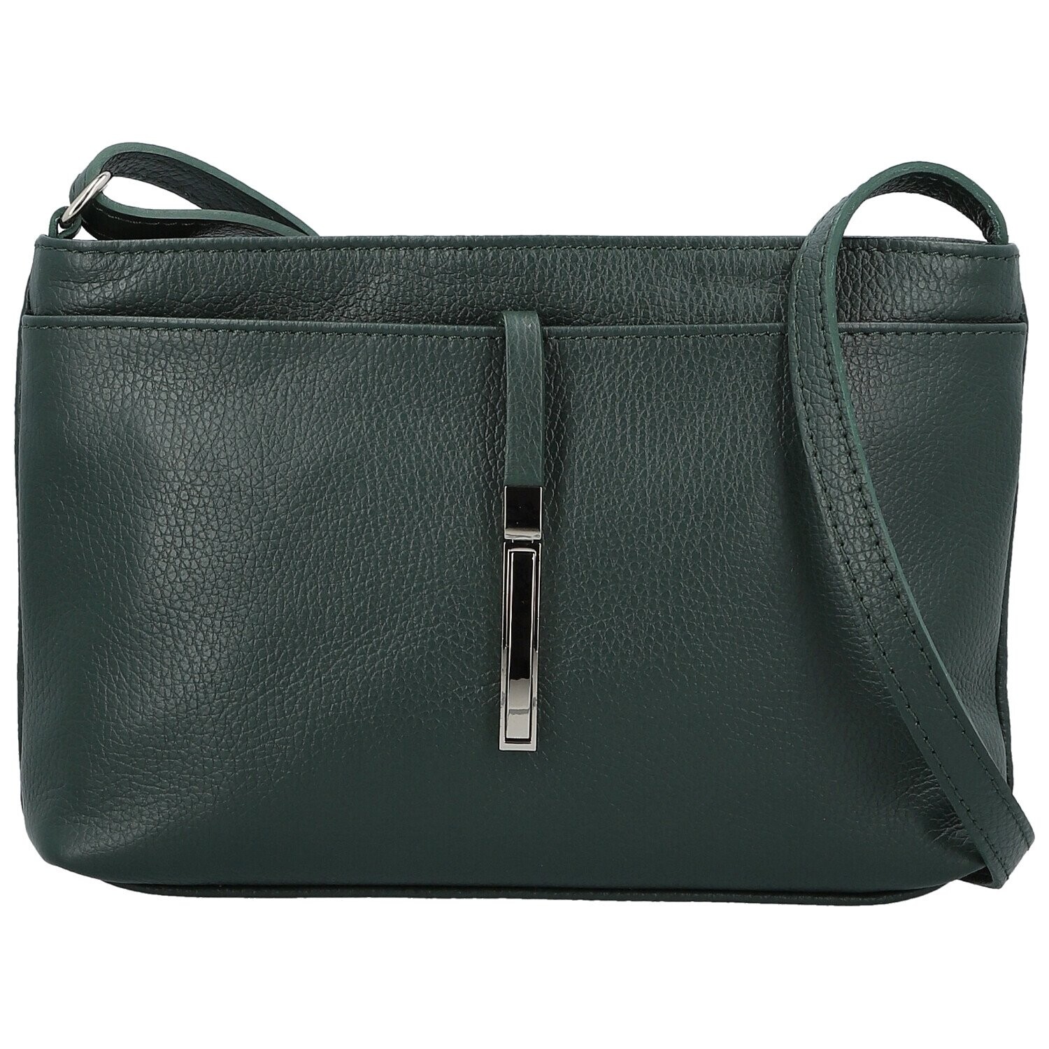 Dámská kožená crossbody kabelka tmavě zelená - Delami Vera Pelle Finni zelená