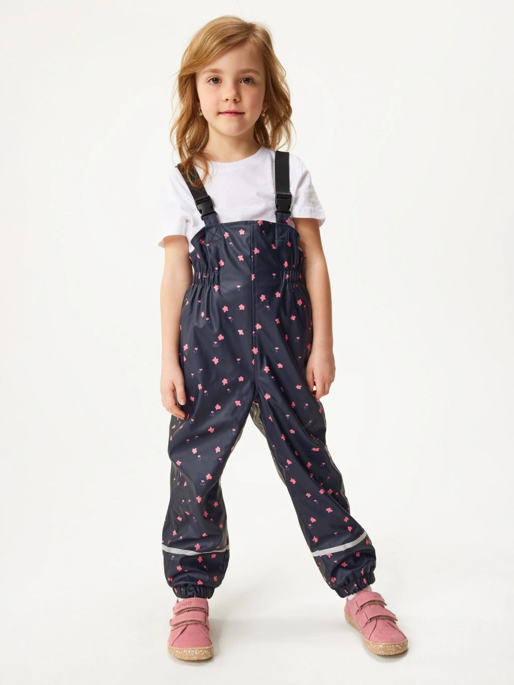 Nepromokavé kalhoty s fleecem, Květiny - vel. 110/116