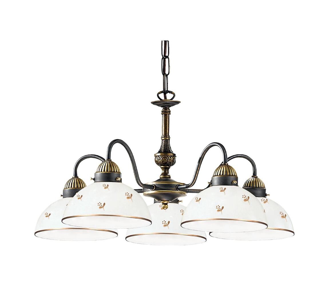 Kolarz 731.85.170 - Lustr na řetězu NONNA 5xE27/75W/230V květiny rose gold 731.85.170