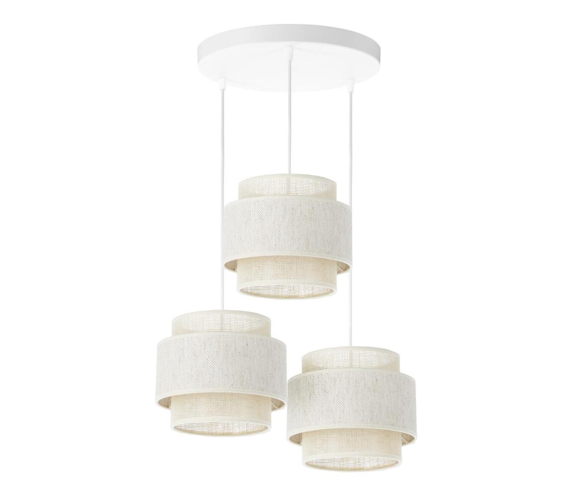 Lustr na lanku BOHO 3xE27/60W/230V krémová/juta H0171