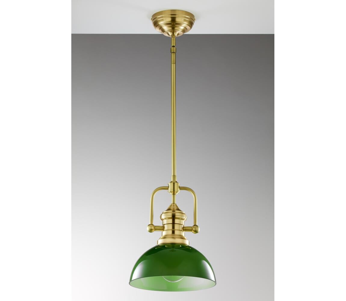 Jupiter 2073 - Lustr na tyči PLATINO 1xE27/15W/230V zelená/zlatá 2073