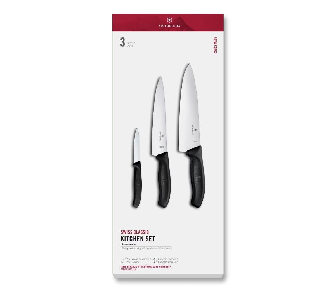 Victorinox - Sada kuchyňských nožů SWISS CLASSIC 3 ks černá 6.7133.3G