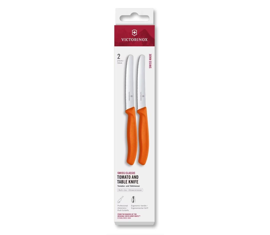 Victorinox - Sada kuchyňských nožů na zeleninu SWISS CLASSIC 11 cm 2 ks oranžová 6.7839.2C1
