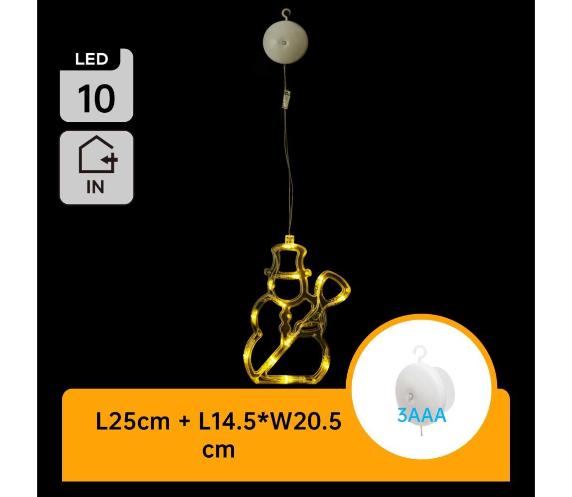 B.V.  - LED Vánoční dekorace 10xLED/3xAAA sněhulák 20,5 cm B10303K5S