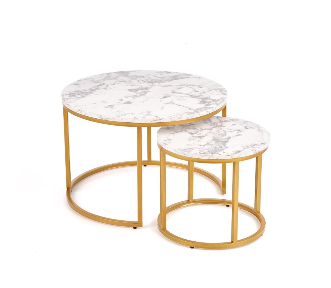Halmar Sada 2x Konferenční stolek PACILA dekor mramor/zlatá V-CH-PAOLA-LAW-ZŁOTY