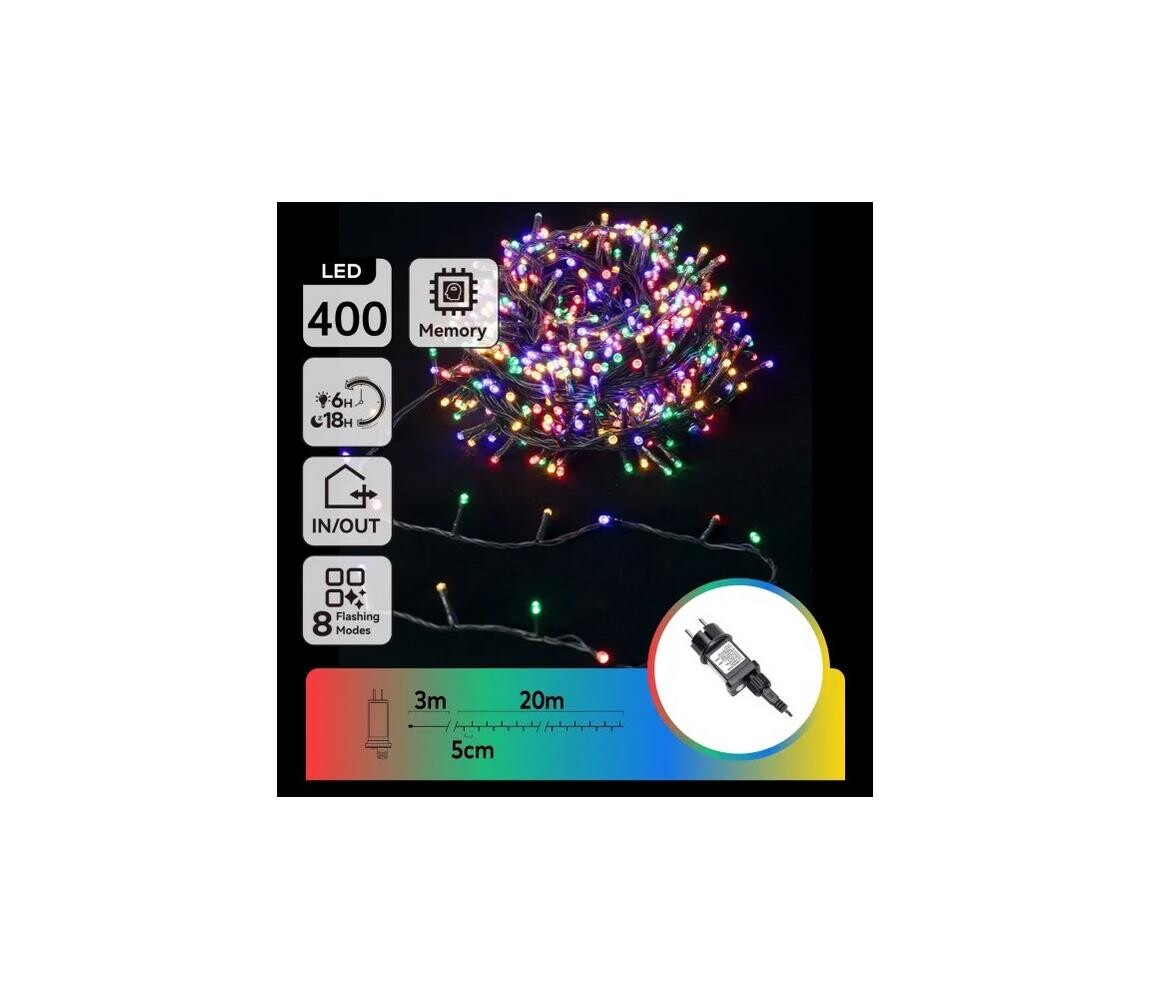 B.V.  - LED RGBY Venkovní vánoční řetěz 400xLED/6W/230V/8 funkcí 20m IP44 B103031PA