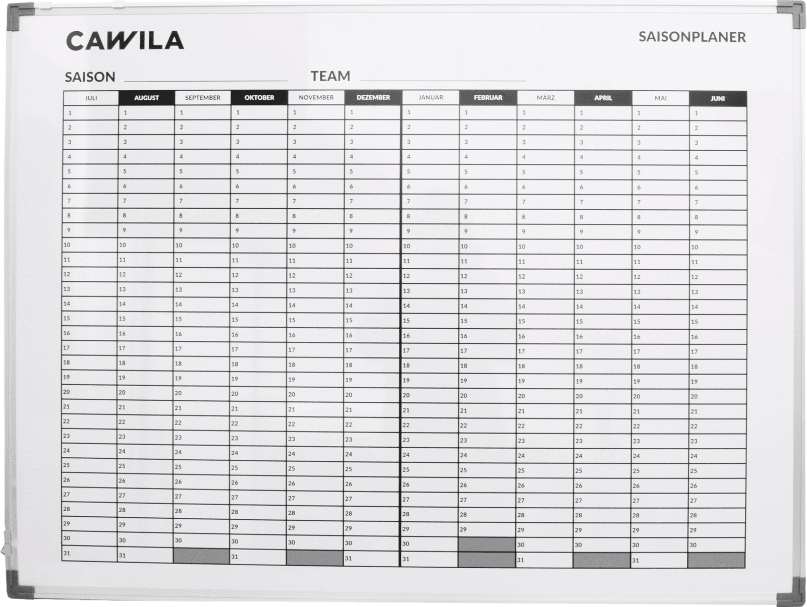 Magnetická tabule Cawila Cawila ACADEMY Saisionplanner | 90x120mm