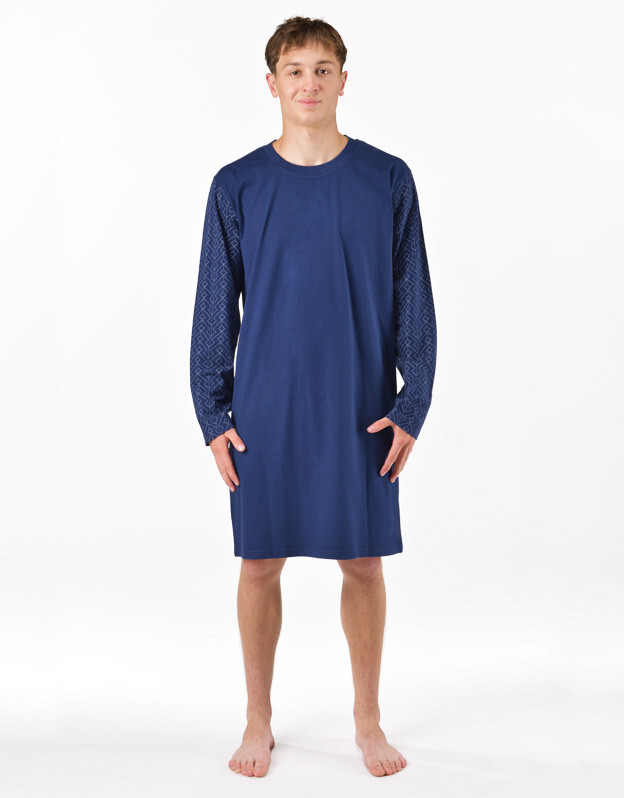 Pánská noční košile Gino modrá (79203-DCMMxB) XL