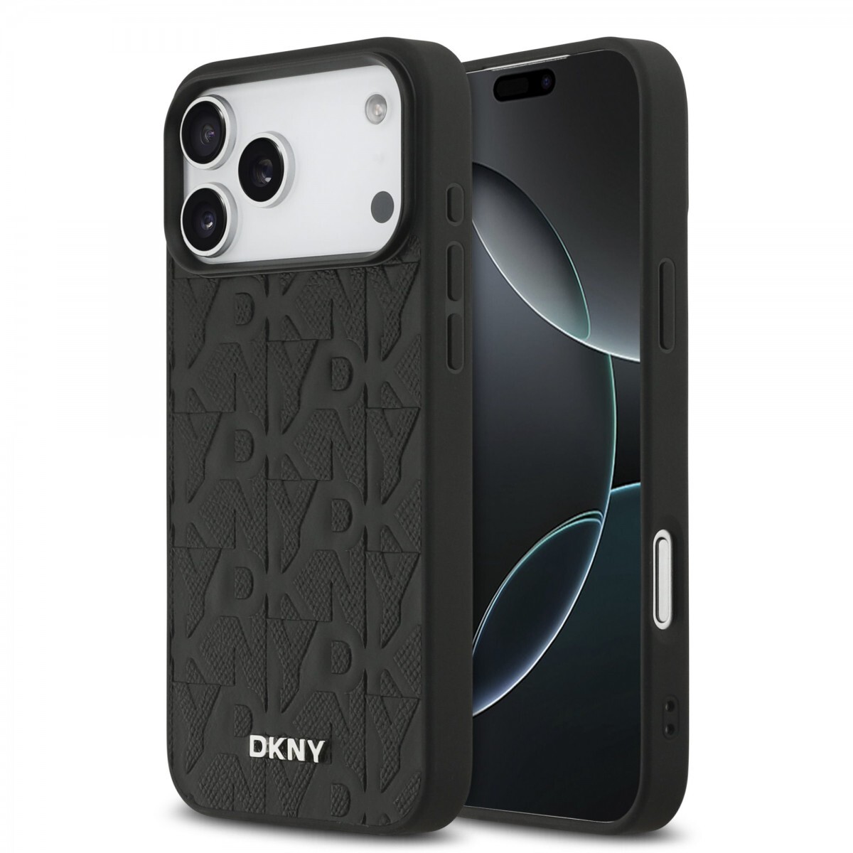 Zadní kryt DKNY PU Leather Grid Pattern Magsafe pro iPhone 17 Pro Max Black