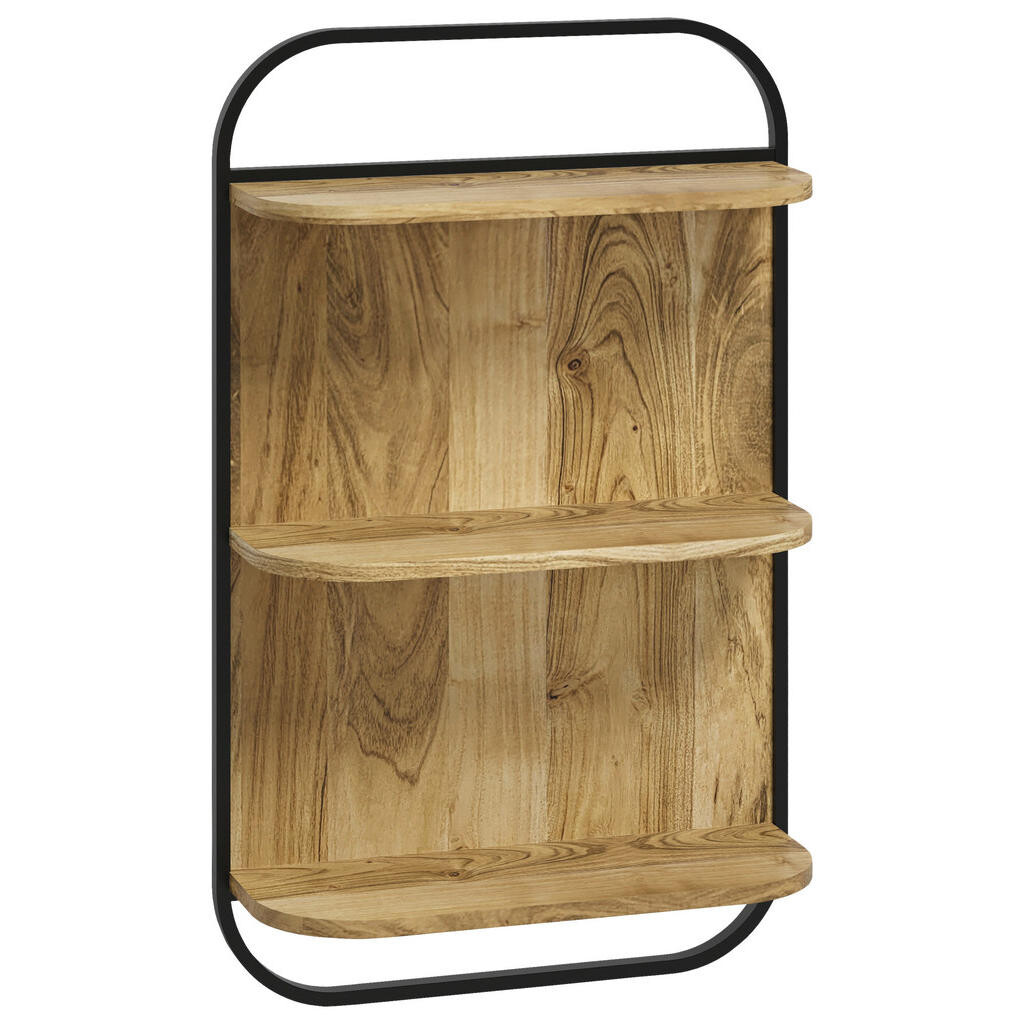 Livetastic REGÁL DO KOUPELNY, přírodní barvy, černá, 51/81/20 cm