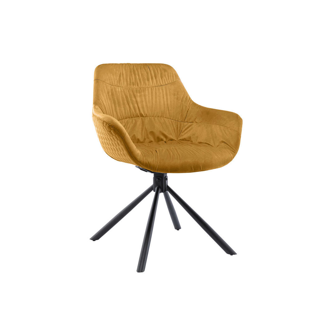 Livetastic ŽIDLE S PODRUČKAMI, samet, hořčicově žlutá