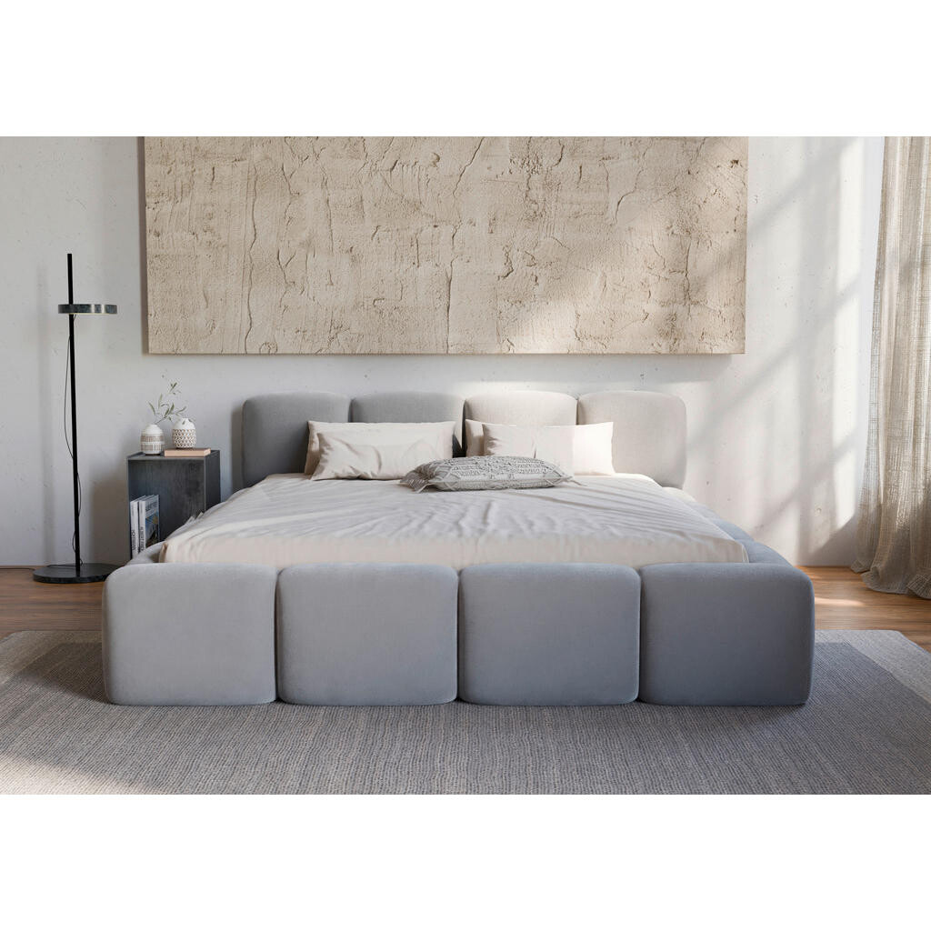 Carryhome ČALOUNĚNÁ POSTEL, 180/200 cm, světle šedá