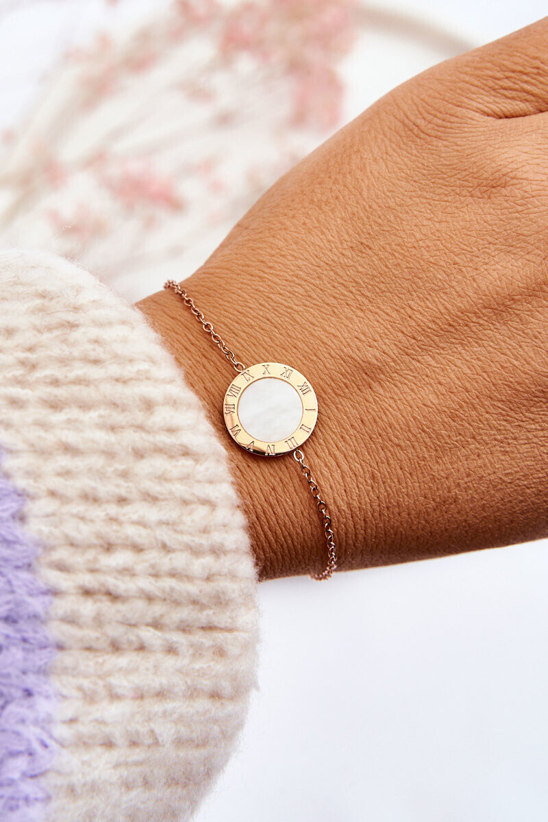 Glam Chic Dámský náramek Celebrity Bílý kruh Růžové zlato