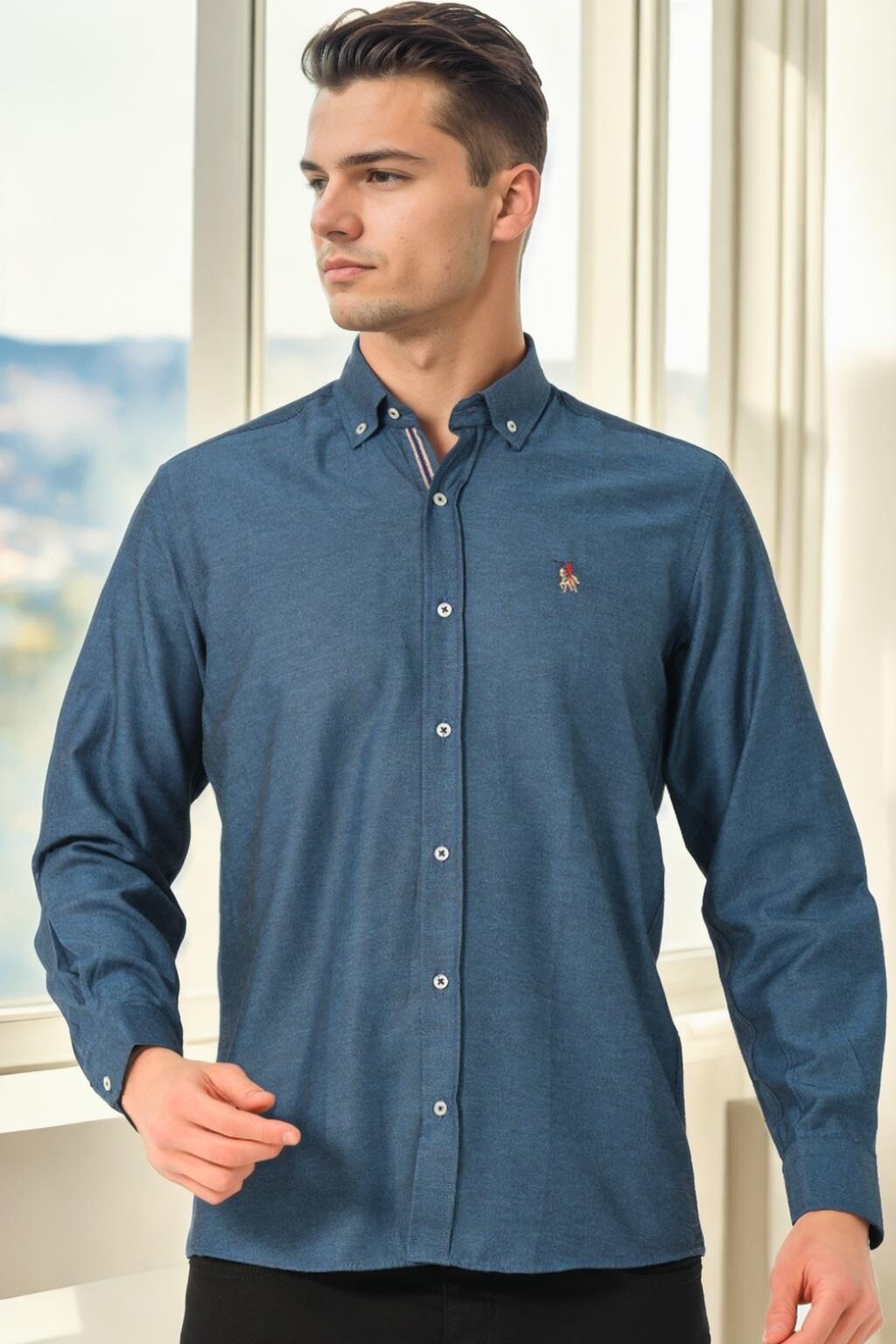 G974 DEWBERRY MEN'S SHIRT-PETROL