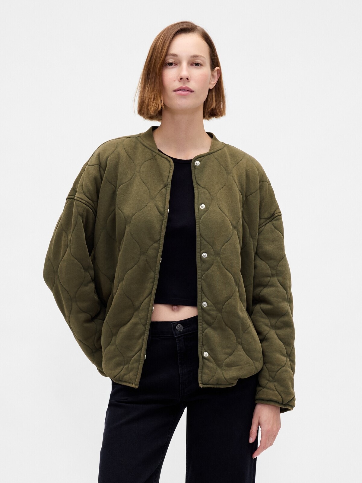 GAP Oversize prošívaná lehká bunda VintageSoft - Dámské
