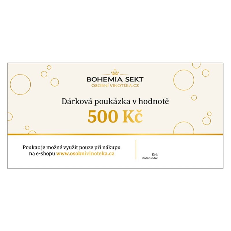 Dárková poukázka v hodnotě 500 Kč elektronická