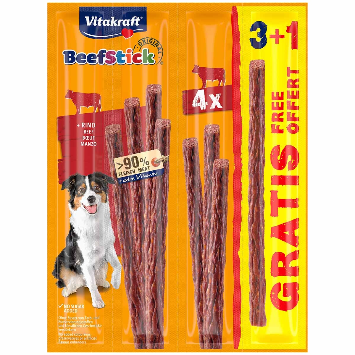 Vitakraft Beef-Stick s hovězím 3+1 gratis