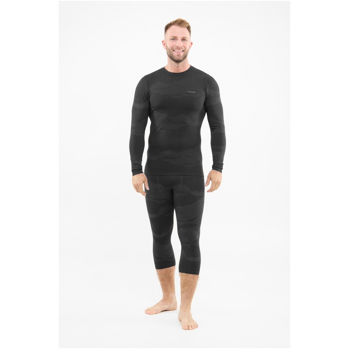 Pánský merino termoset viking gasher 3/4 černá xxl