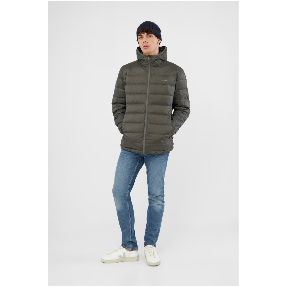 Pánská péřová bunda viking rovi světle hnědá xxl