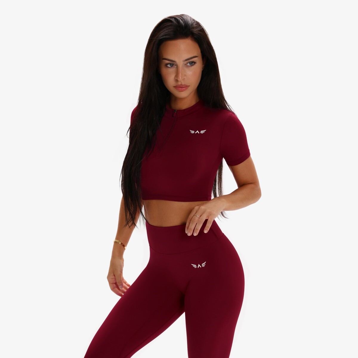 Dámské tričko exalted aura se zipem vínová xxs