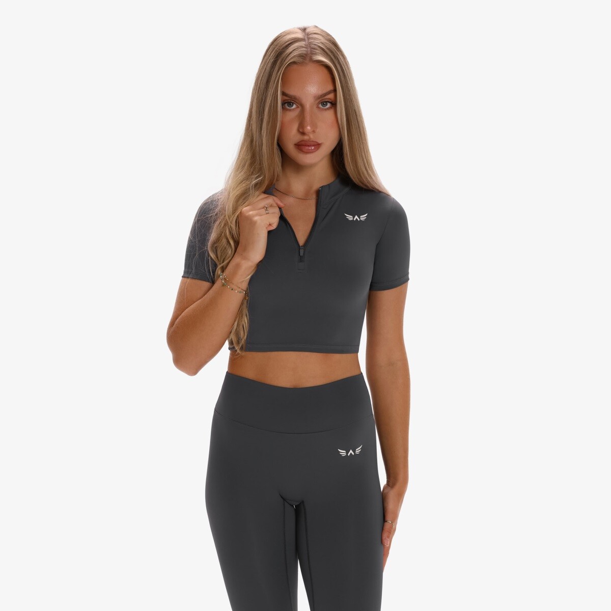 Dámské tričko exalted aura se zipem šedá xxs