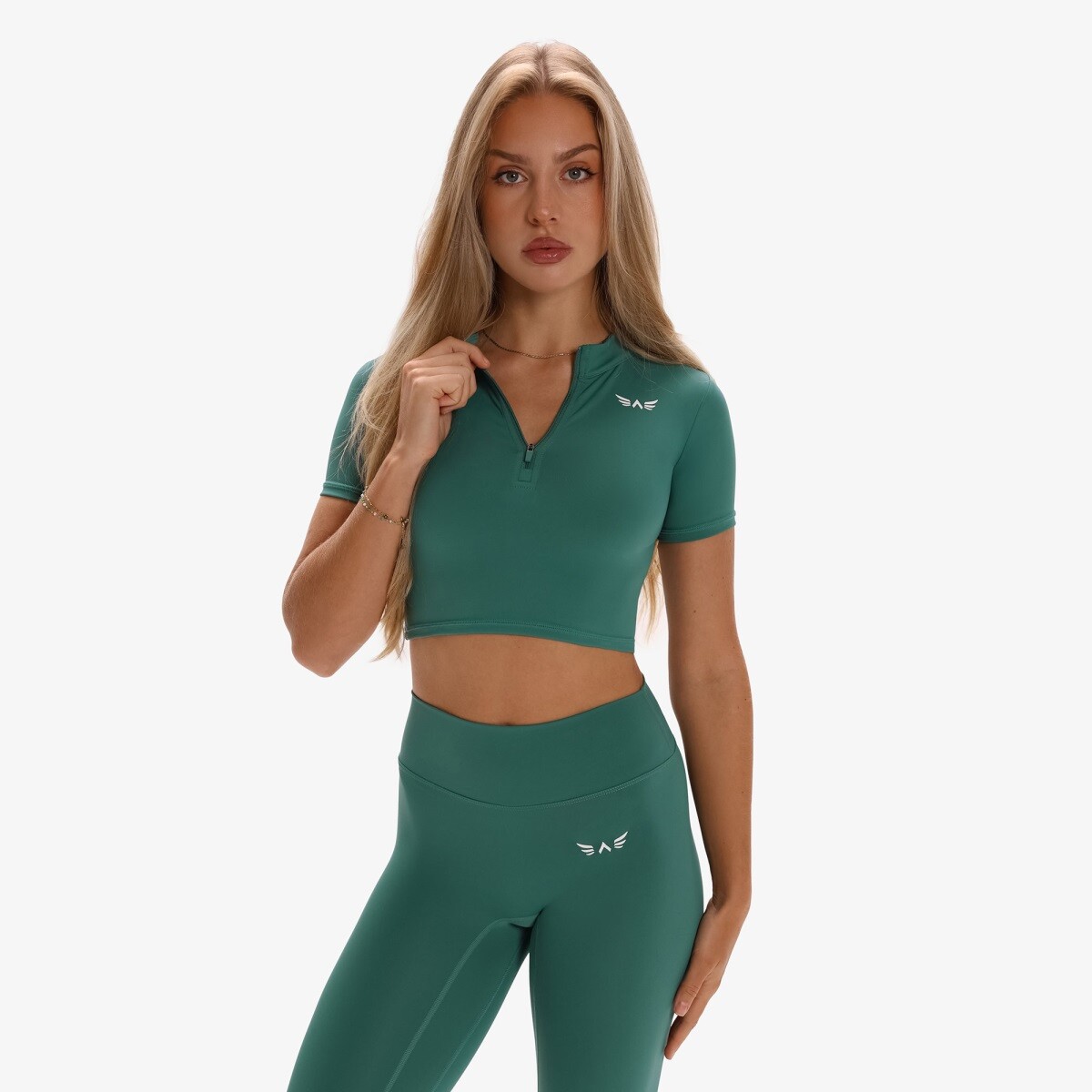 Dámské tričko exalted aura se zipem zelená xxs