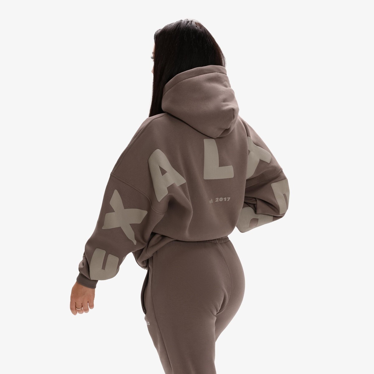 Dámská mikina exalted comfy-nest™ original oversized hnědá xl