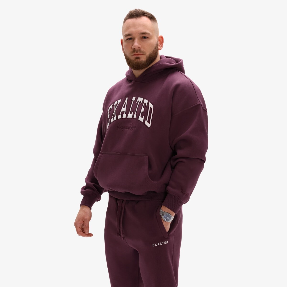 Pánská mikina exalted comfy-nest™ icon vínová s